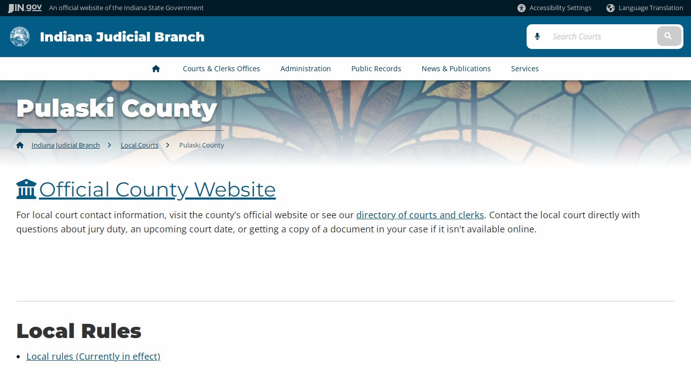Courts: Pulaski County - IN.gov
